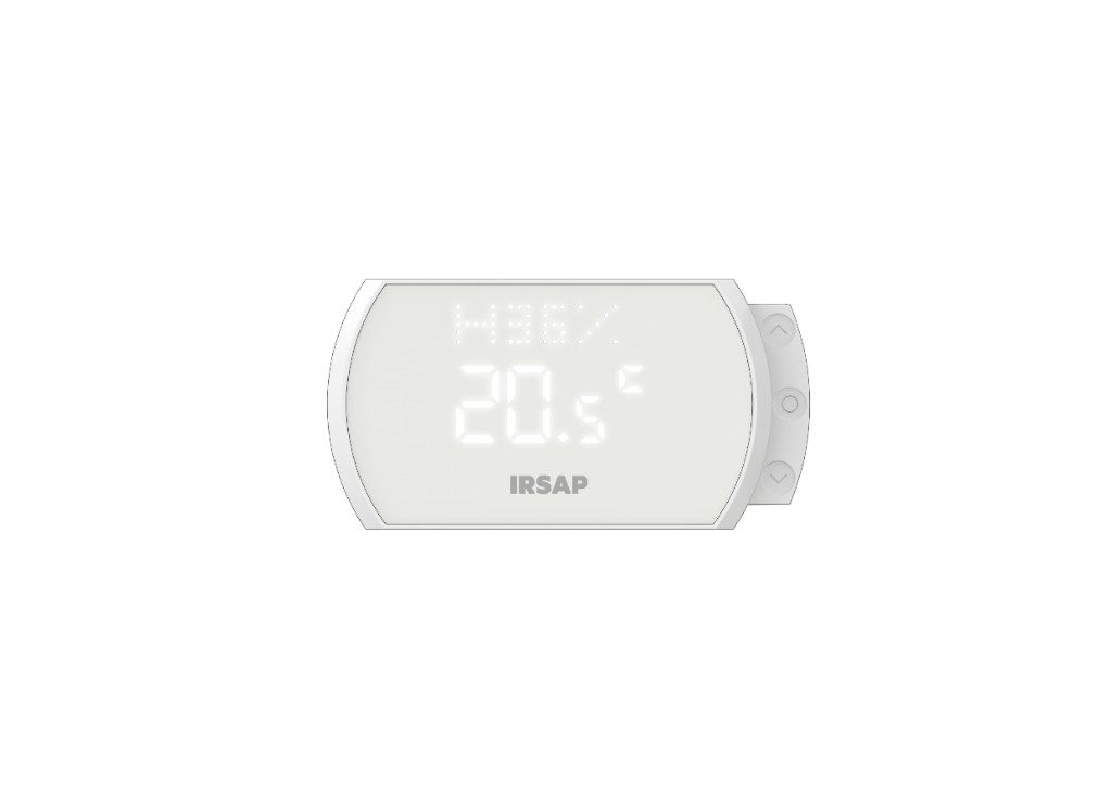 The percentage shown indicates the humidity detected in the environment in which the Smart Thermostat is located. The letter 