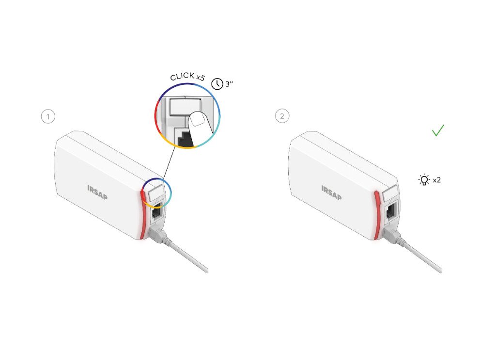 Before switching to installation and configuration, connect the Repeater to the electrical outlet, press the side button 5 times within 3 seconds.